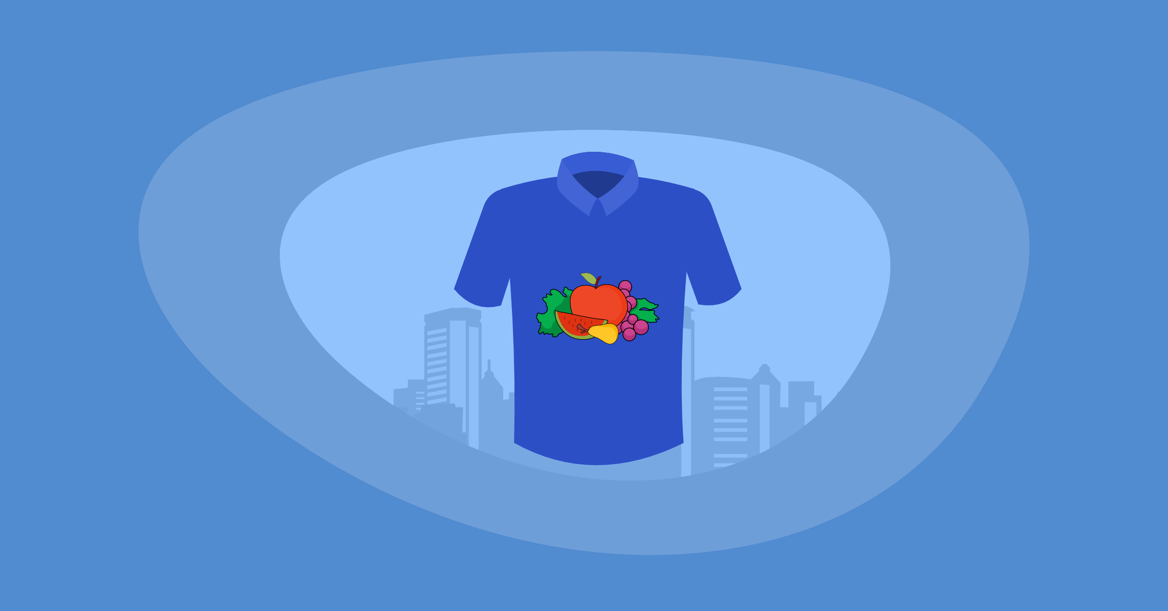 Illustration of a Fruit of the Loom t-shirt