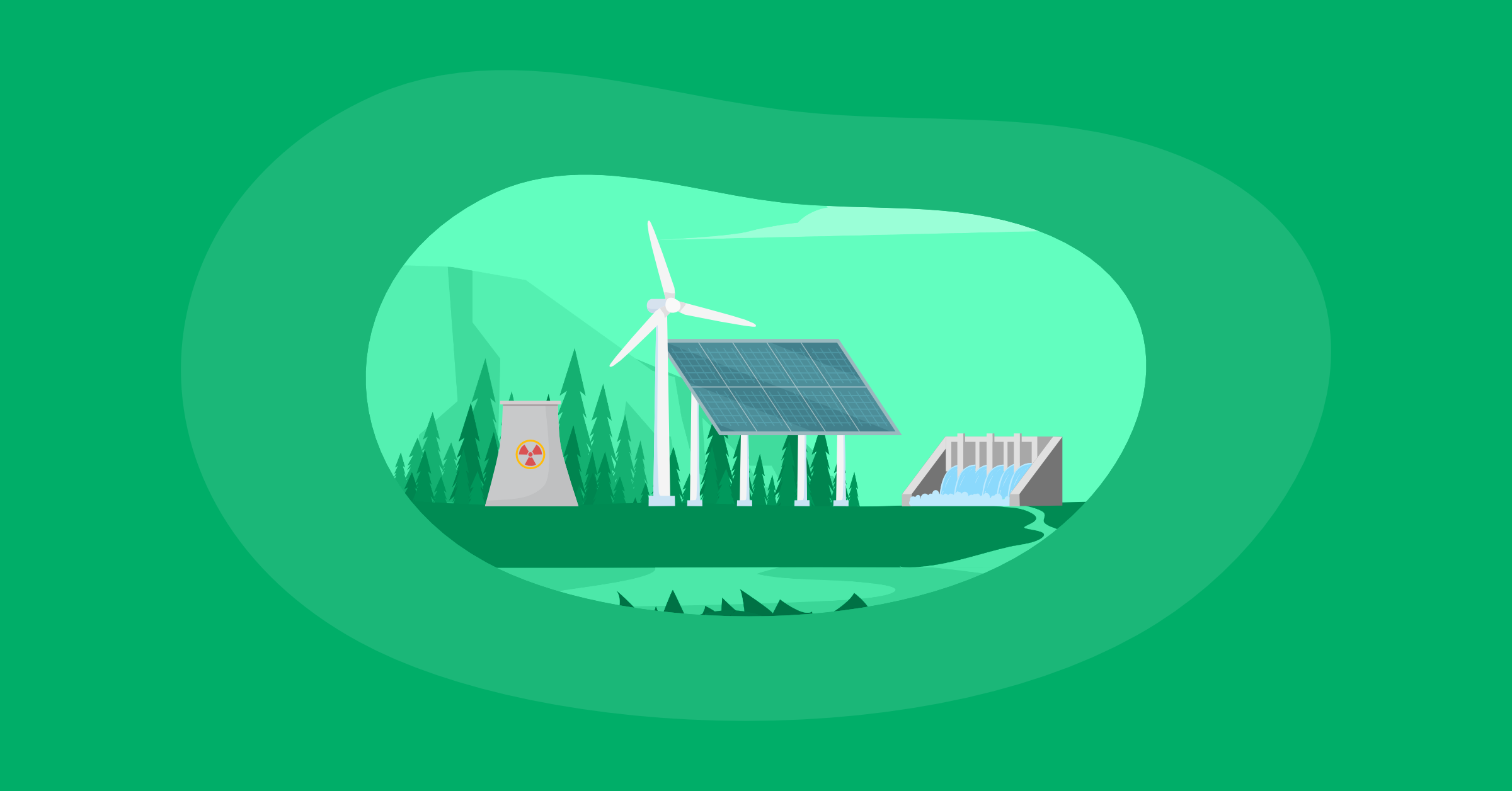 Illustration of clean and green energies