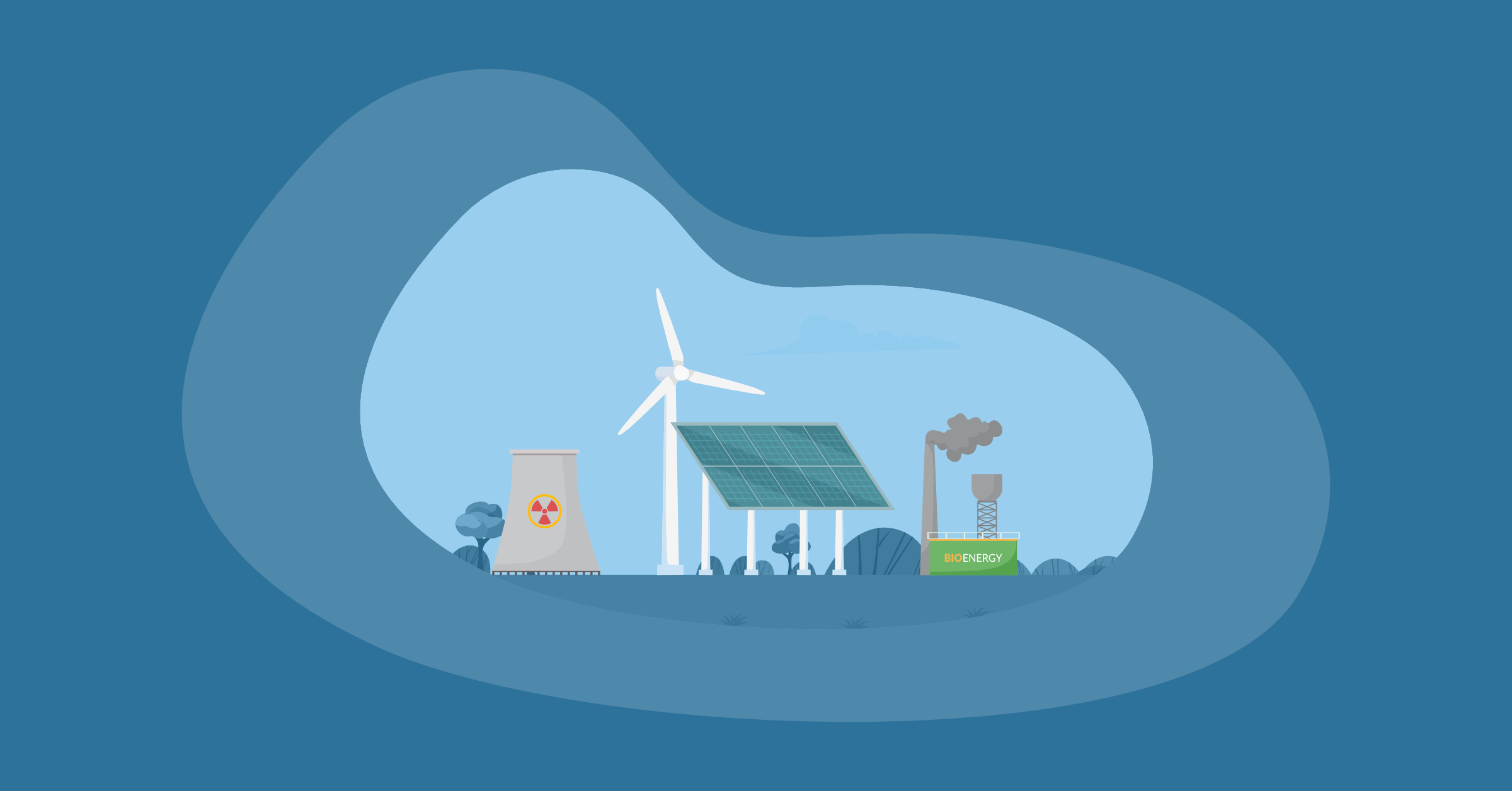 Illustration of clean and renewable energies