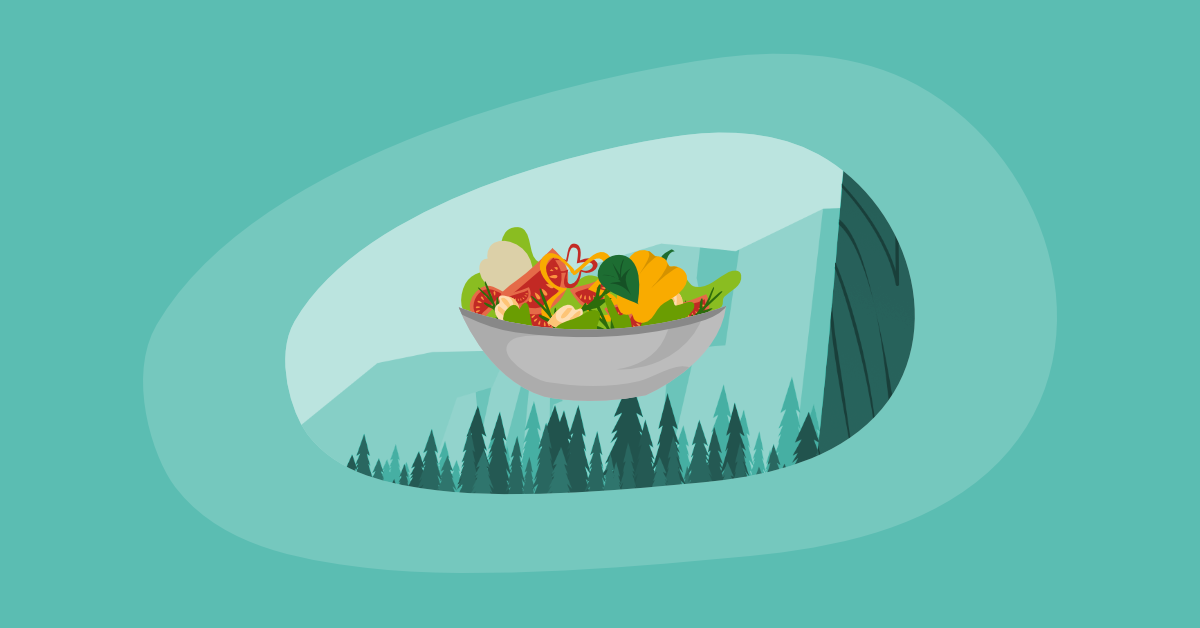 Illustration of a bowl of vegetables