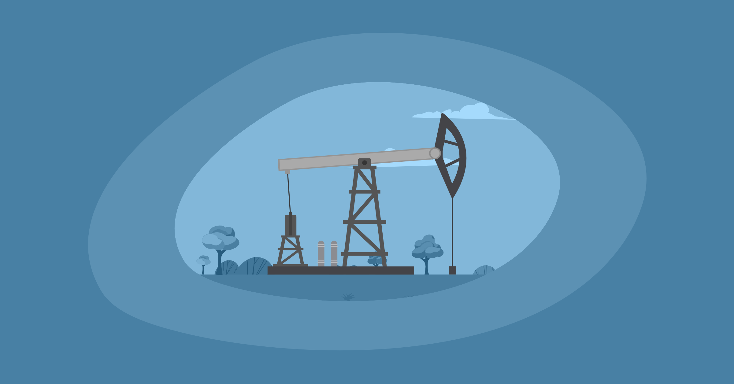 Illustration of an oil energy plant