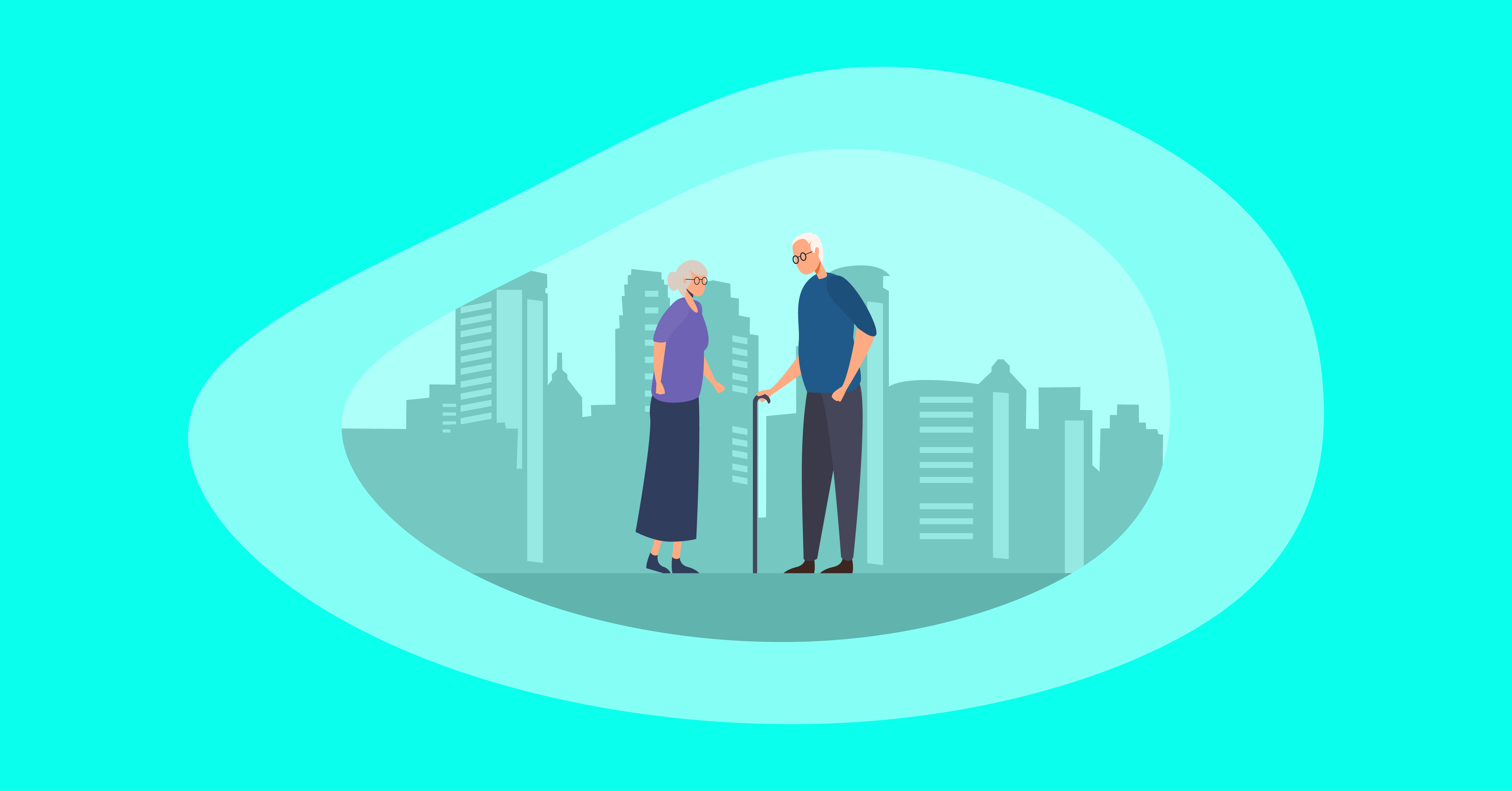 Illustration of two senior citizens