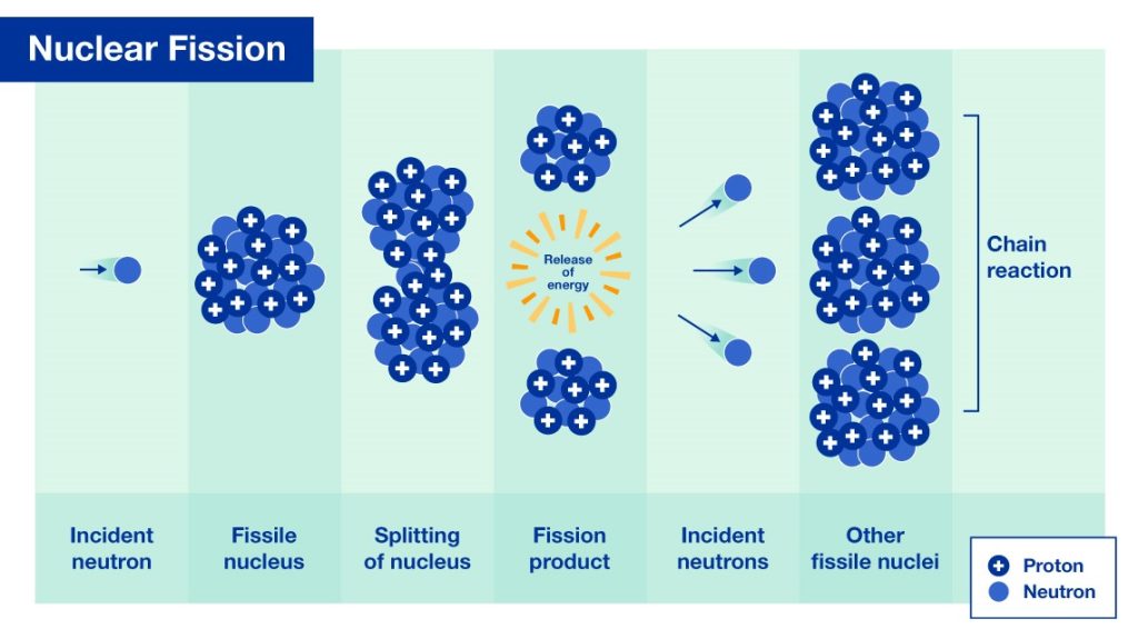 Illustration of the nuclear fission process