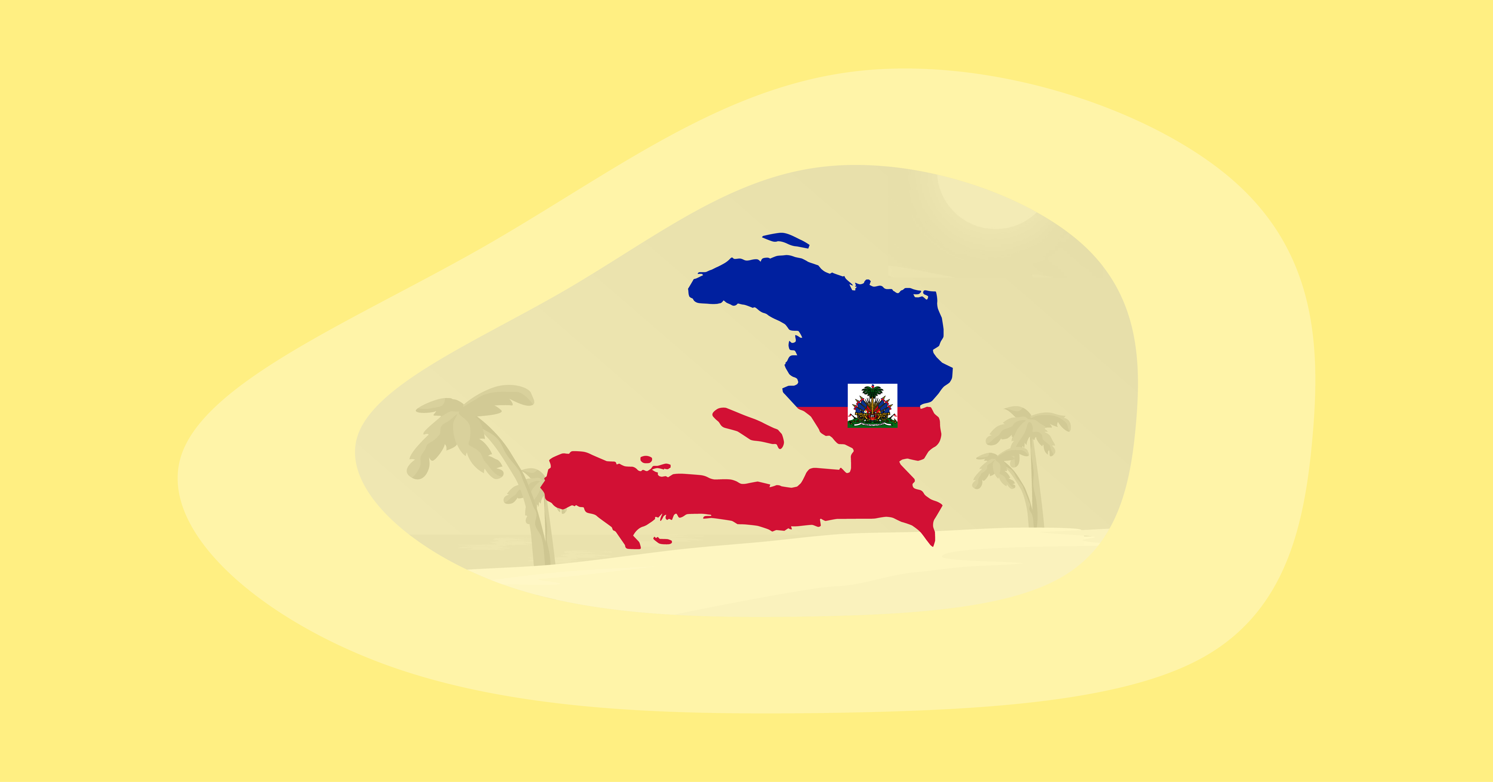 Illustration of the Haiti country map in the colors of its flag