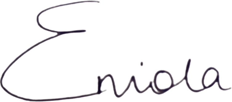 Illustration of a signature for Eniola