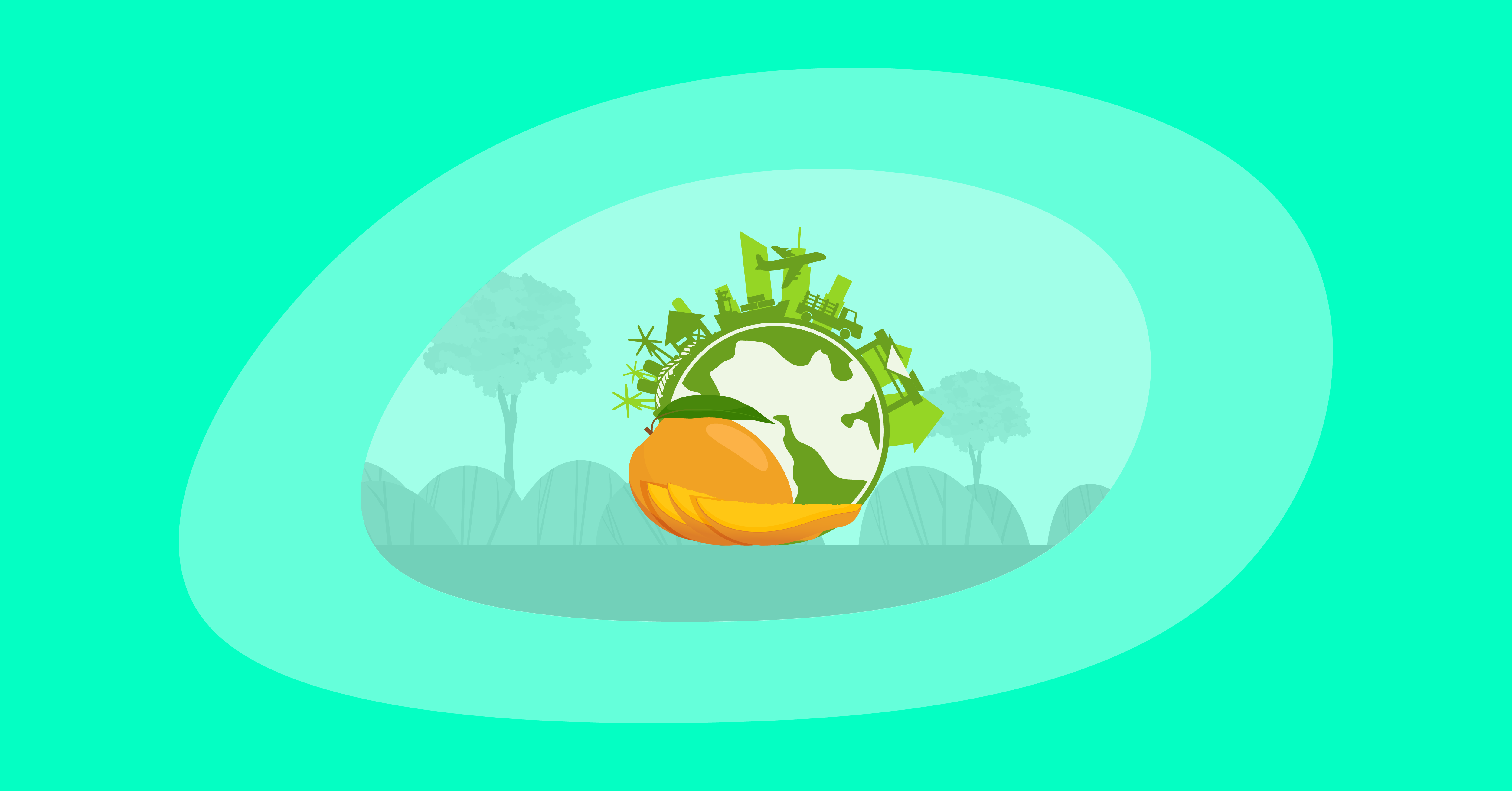 Attempted illustration of mangoes and their environmental impact