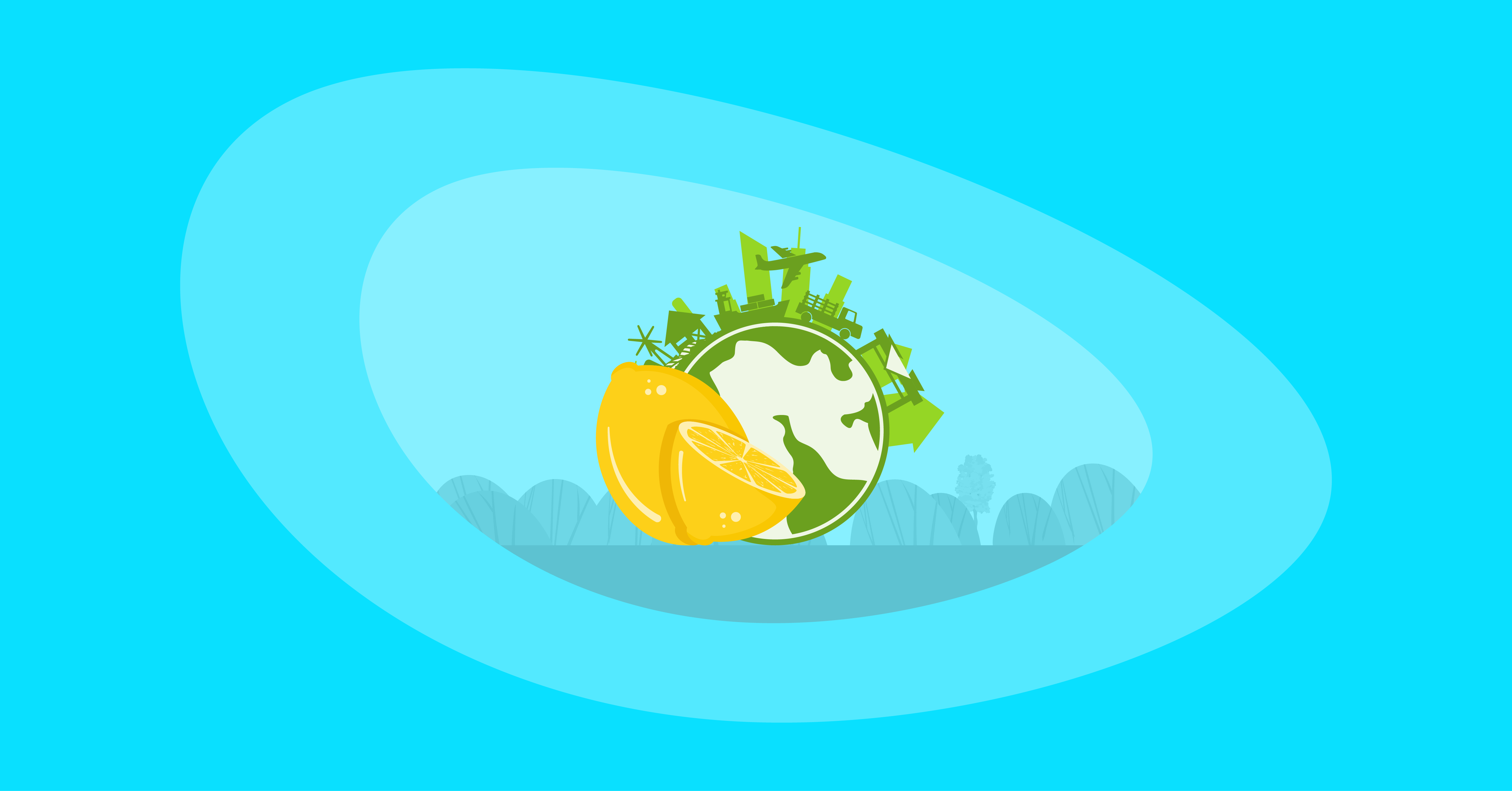 Illustration of lemons and their environmental impact