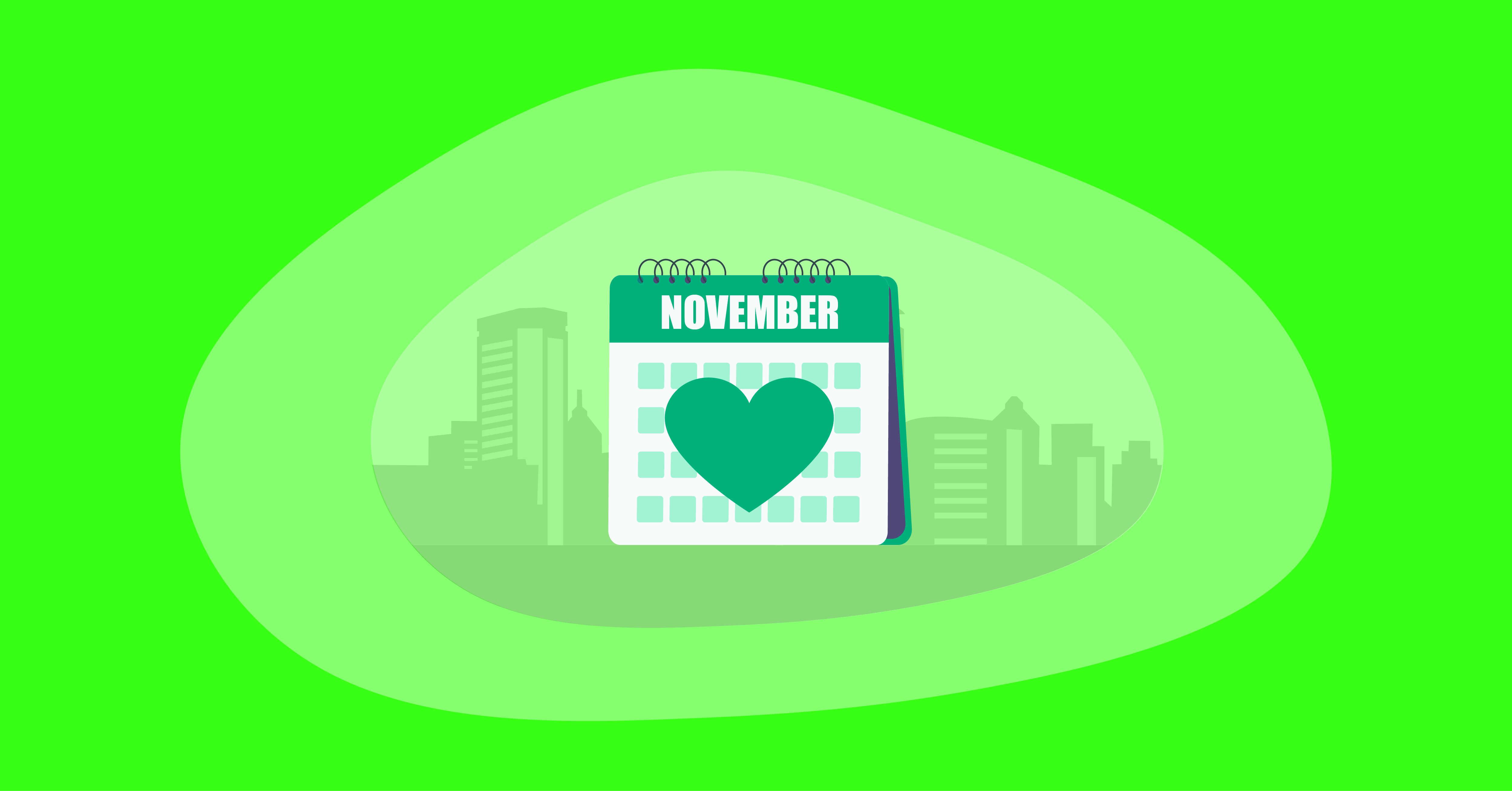 Illustration of an awareness calendar for November
