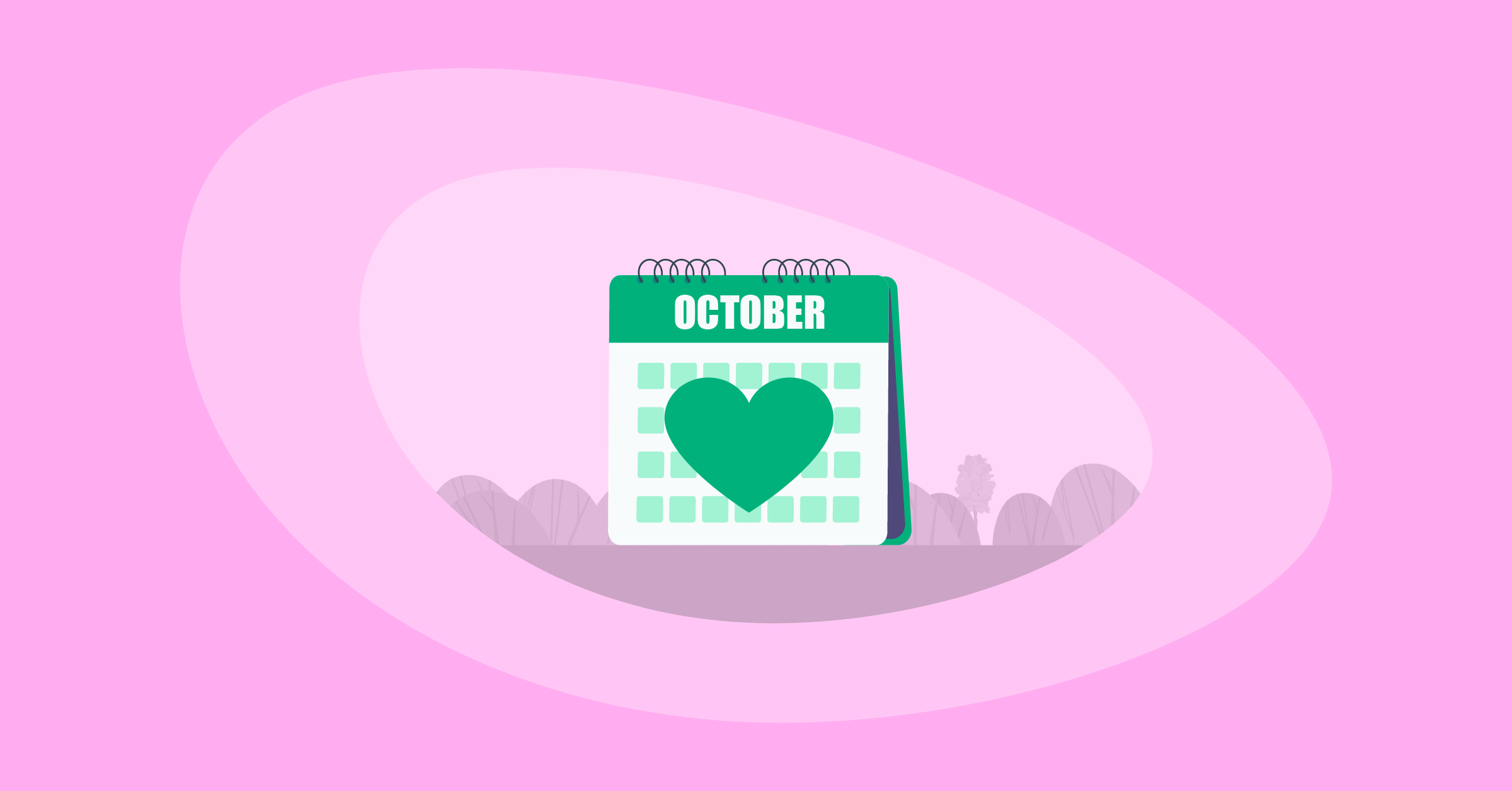 Illustration of an awareness calendar for October