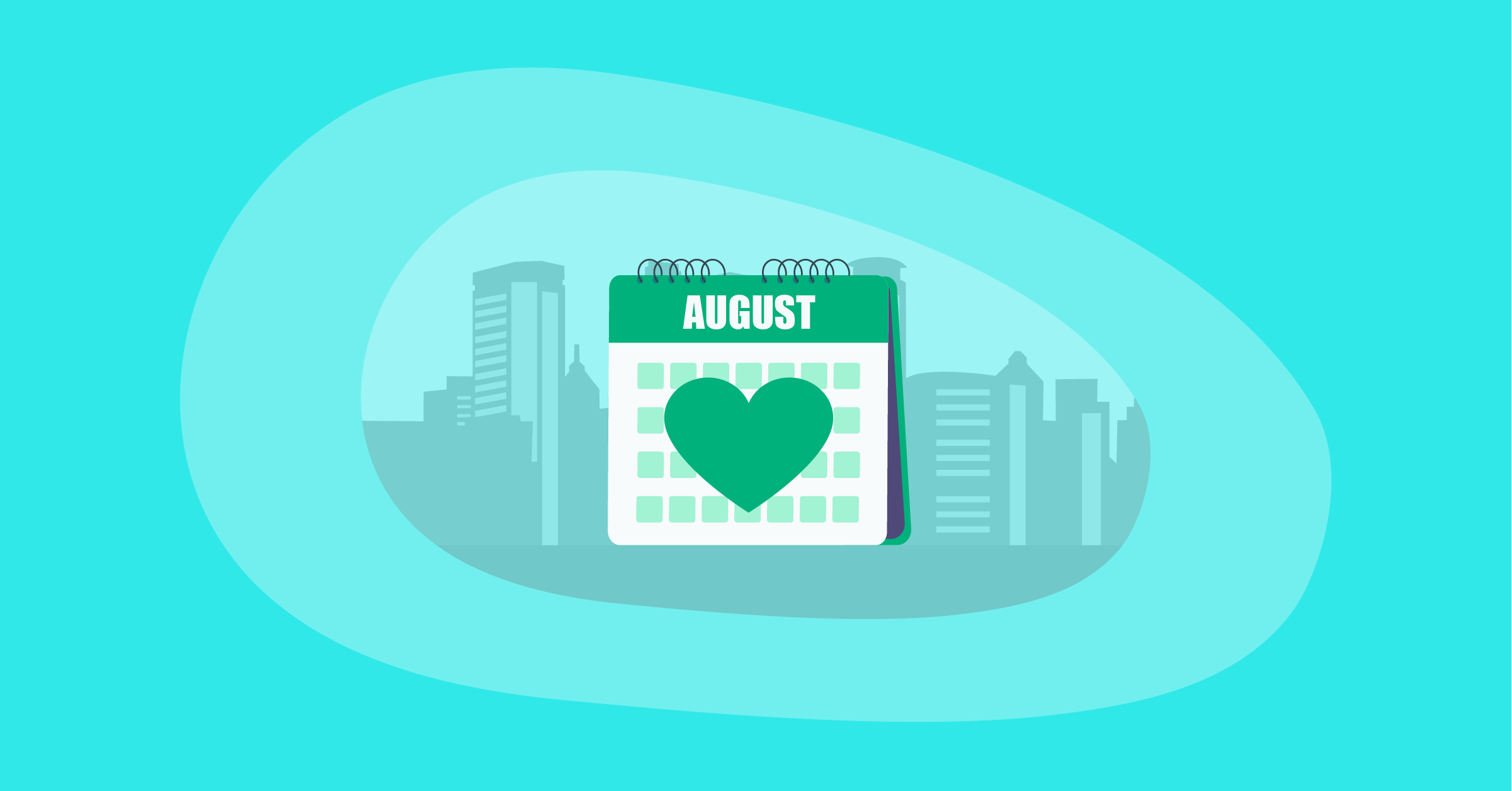 Illustration of an awareness calendar for August