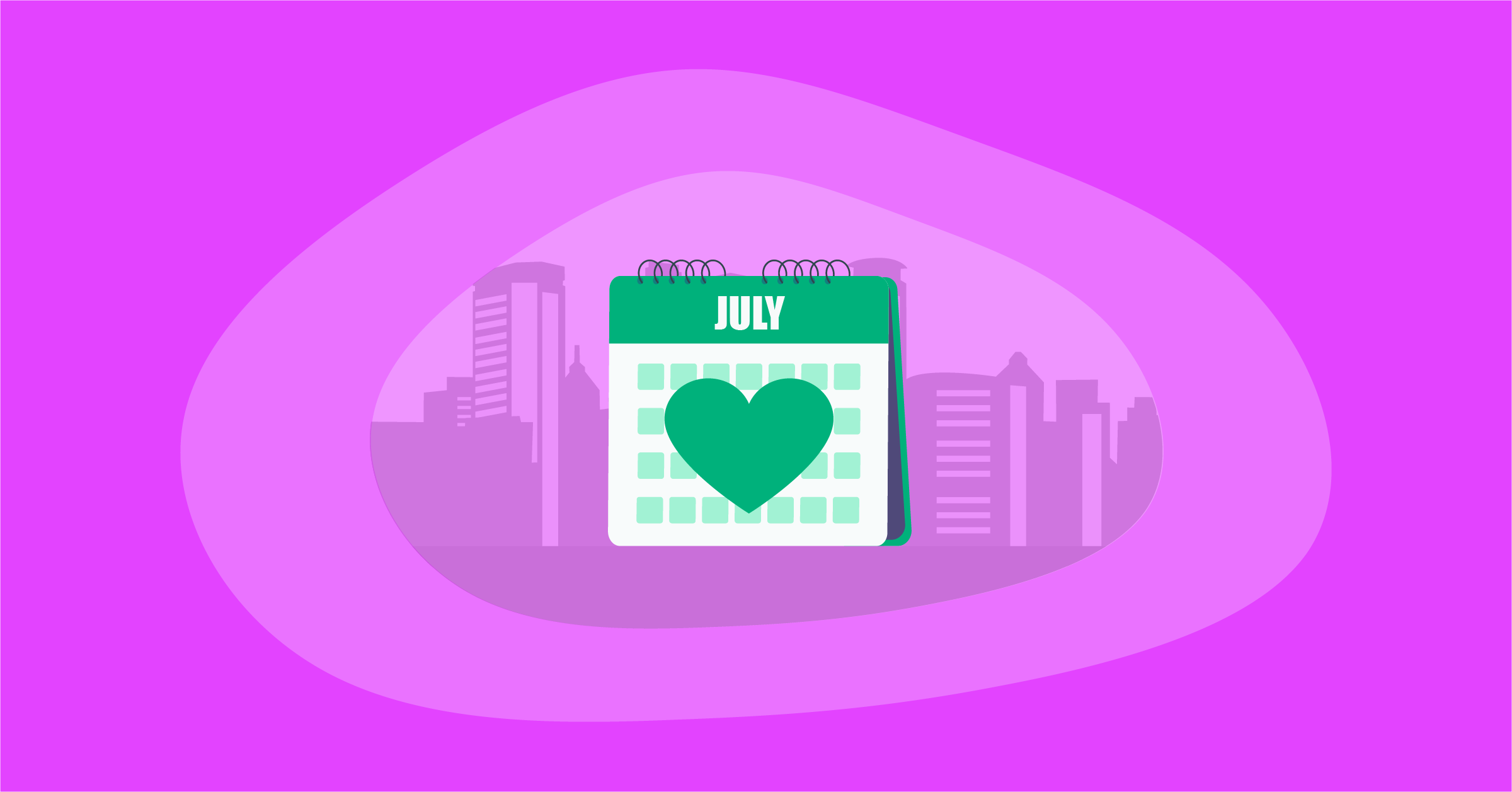 Illustration of an awareness calendar for July