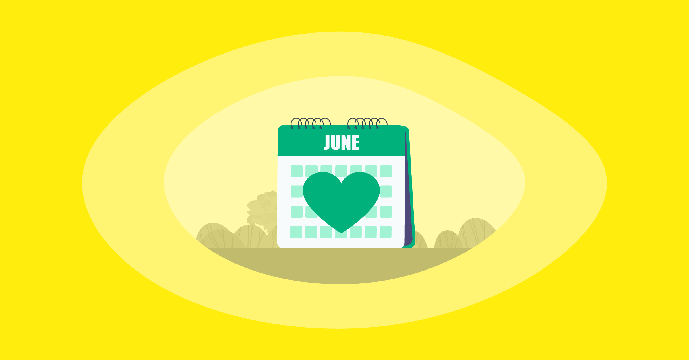 Illustration of an awareness calendar for June