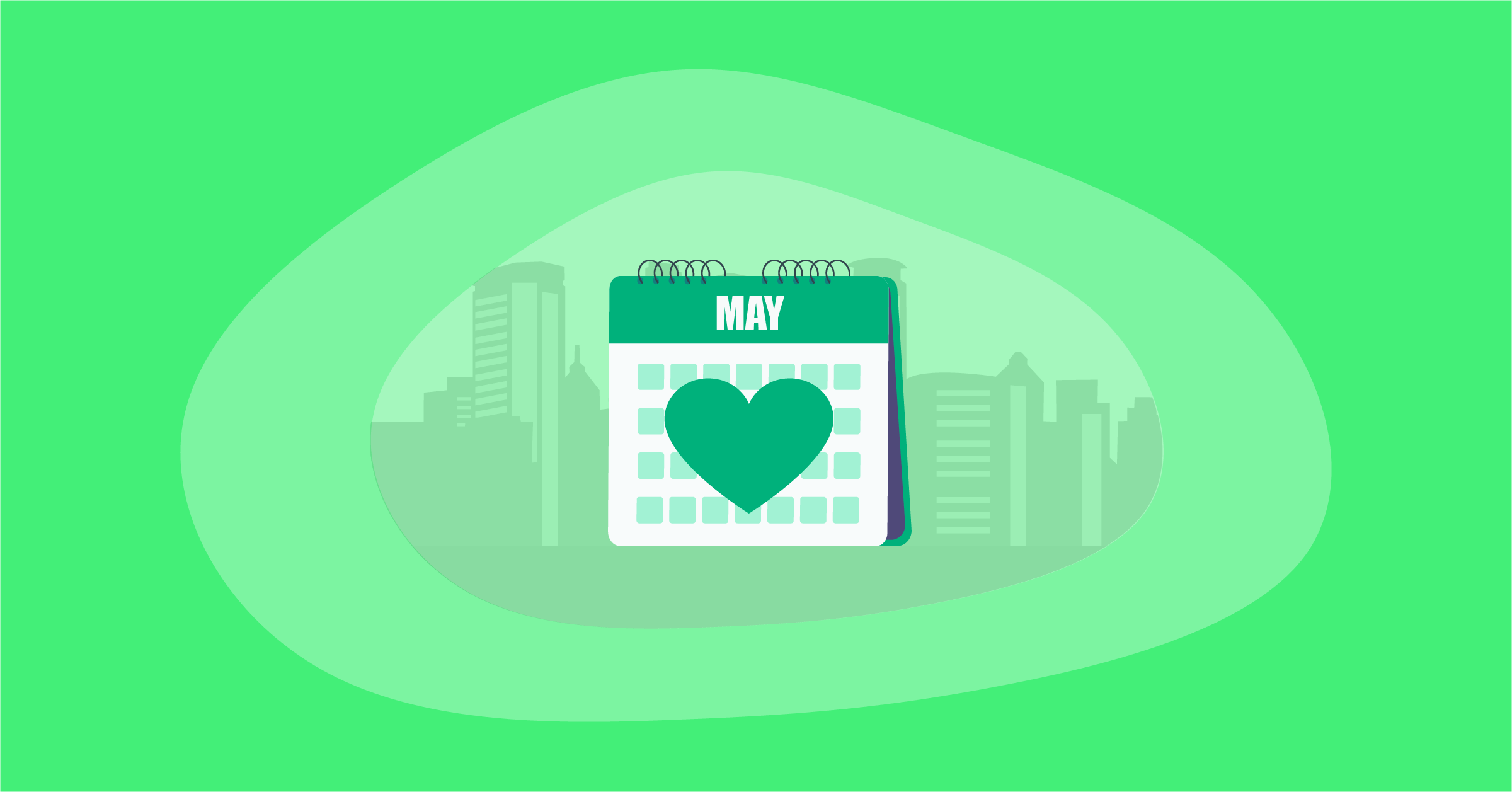 Illustration of an awareness calendar for May