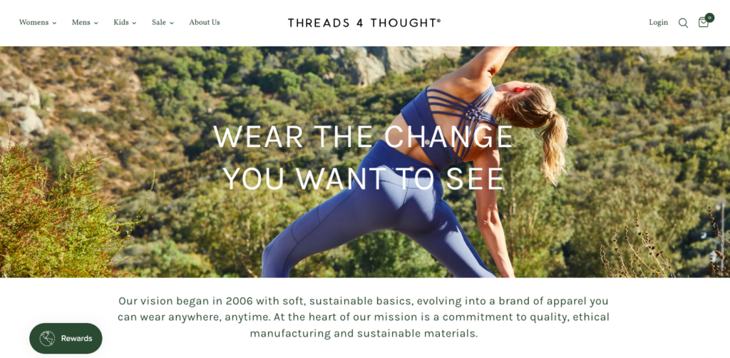 Screenshot of the Threads 4 Thought front page