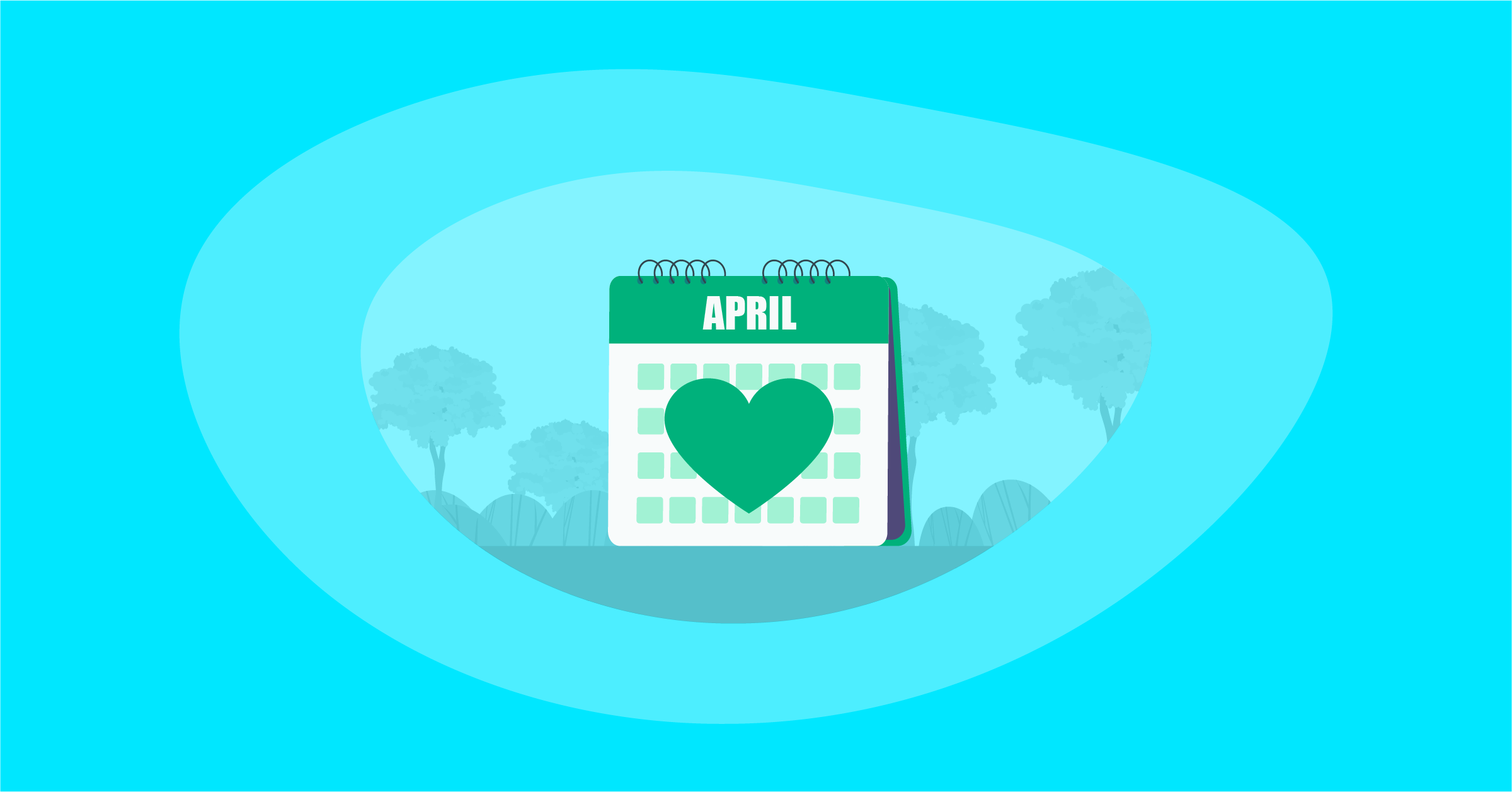 Illustration of an awareness calendar for April