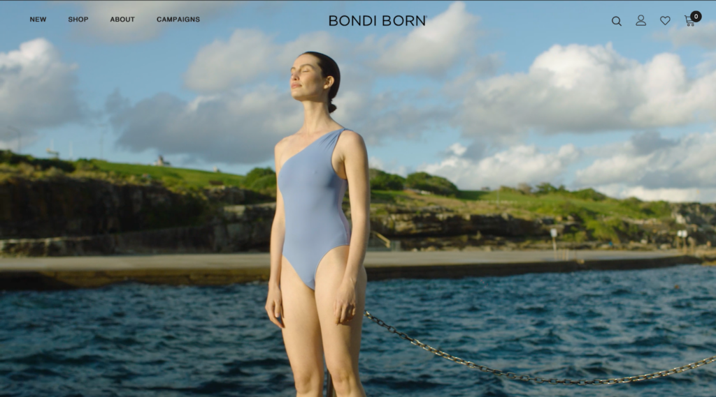 Screenshot of the BONDI BORN front page