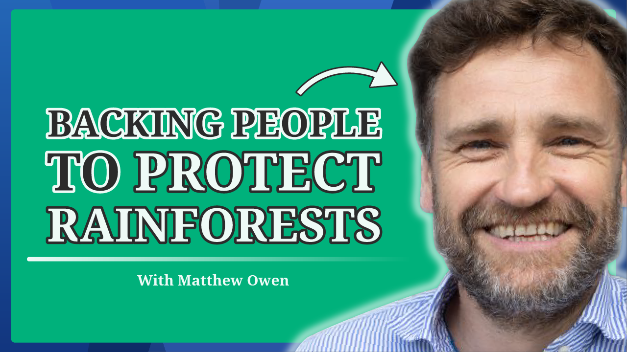 YouTube thumbnail of our podcast #13, featuring Matthew Owen from Cool Earth