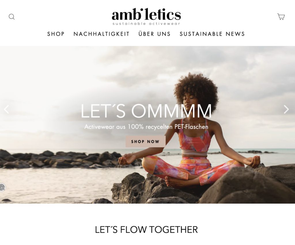 Screenshot of the ambiletics front page