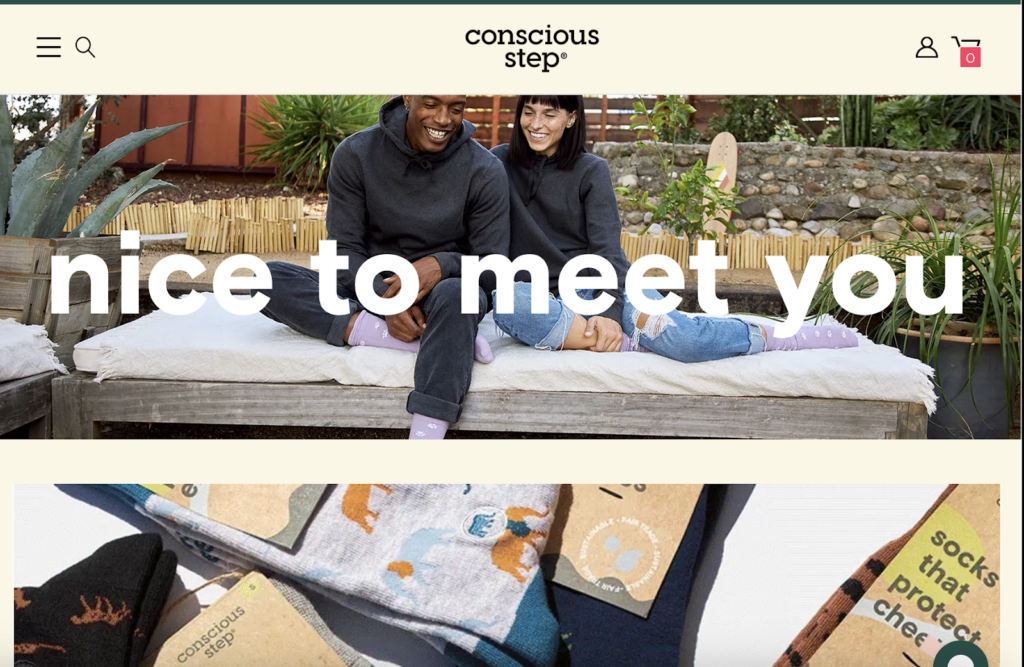 Screenshot of the Conscious step front page