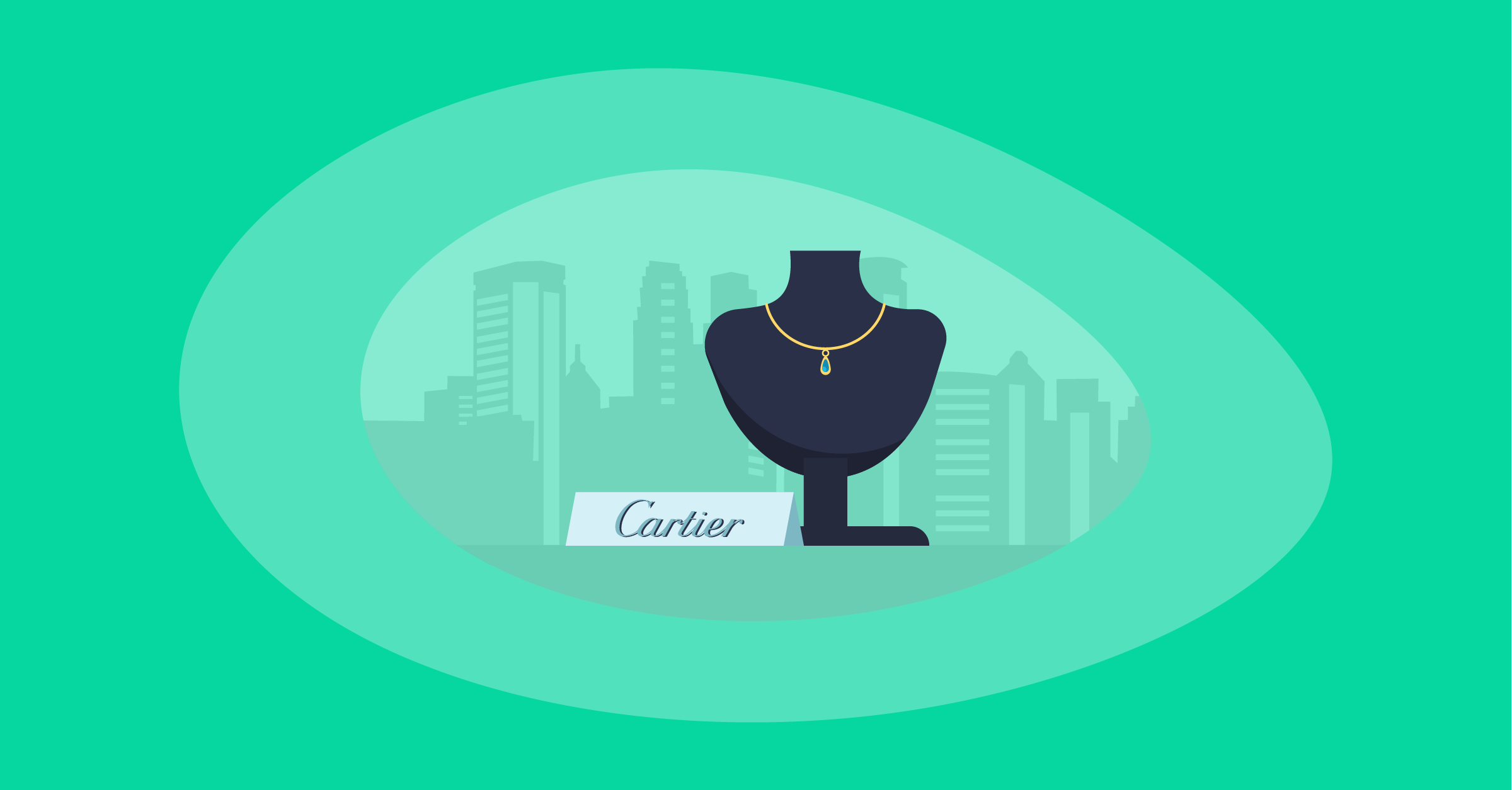 Illustration of a Cartier necklace