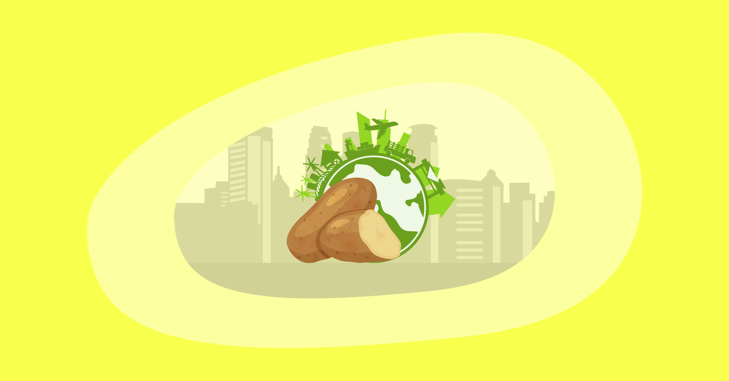 Illustration of the environmental impact of potatoes