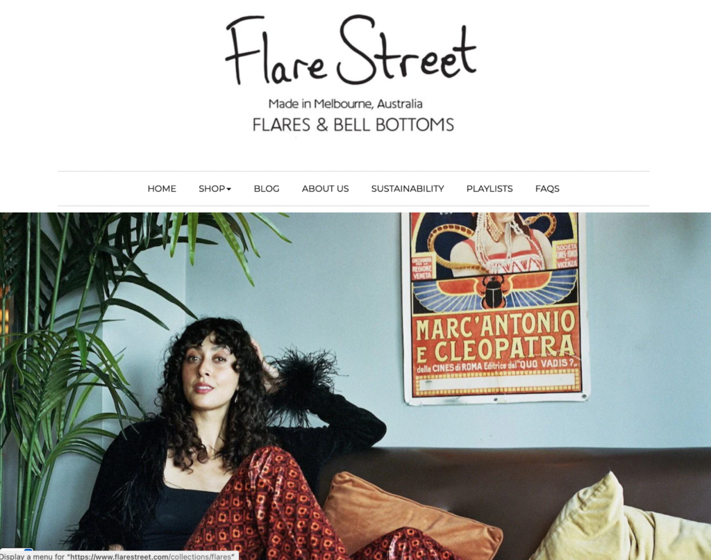 Screenshot of the Flare Street front page