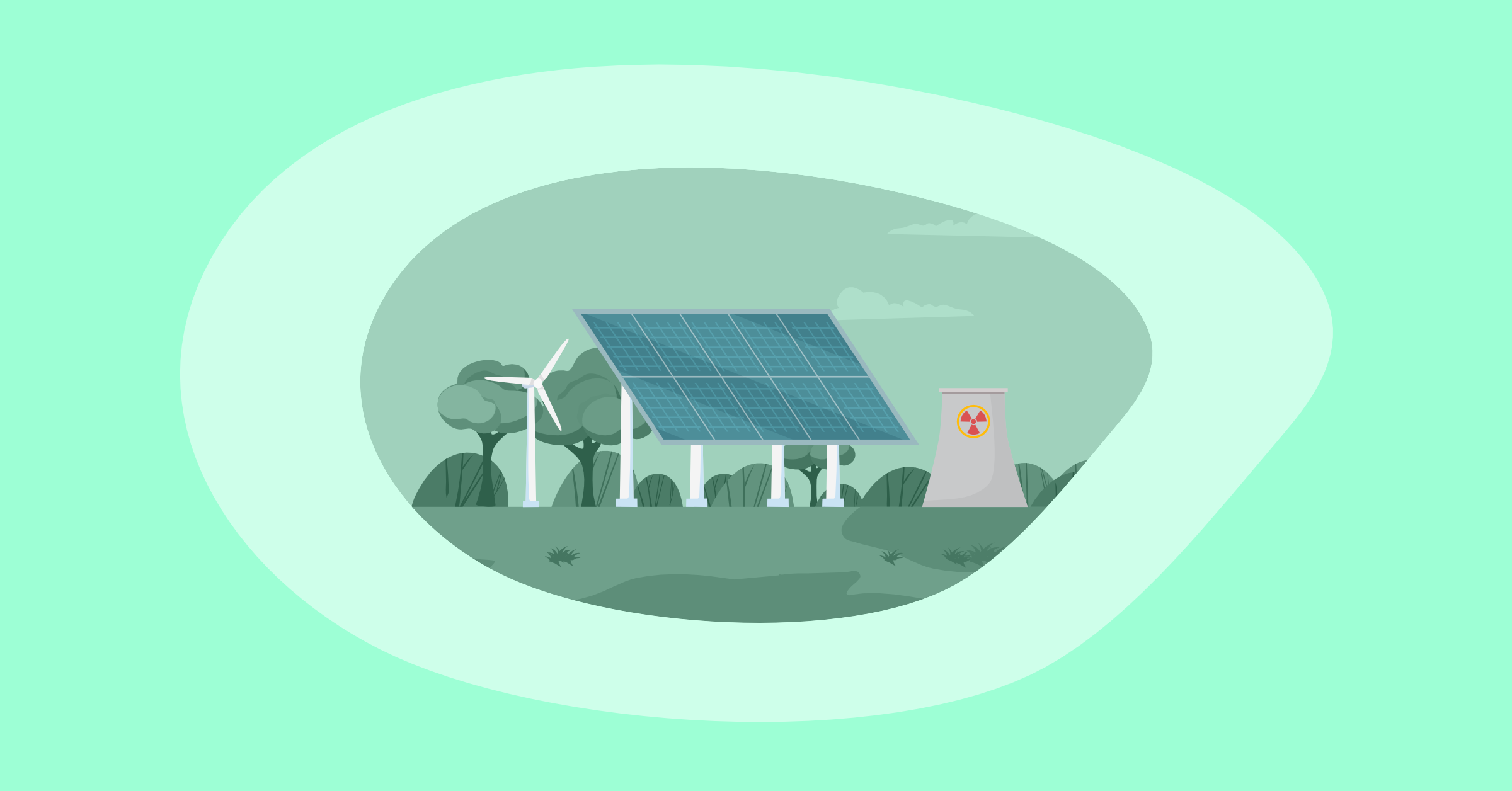 Illustration of clean and alternative energies