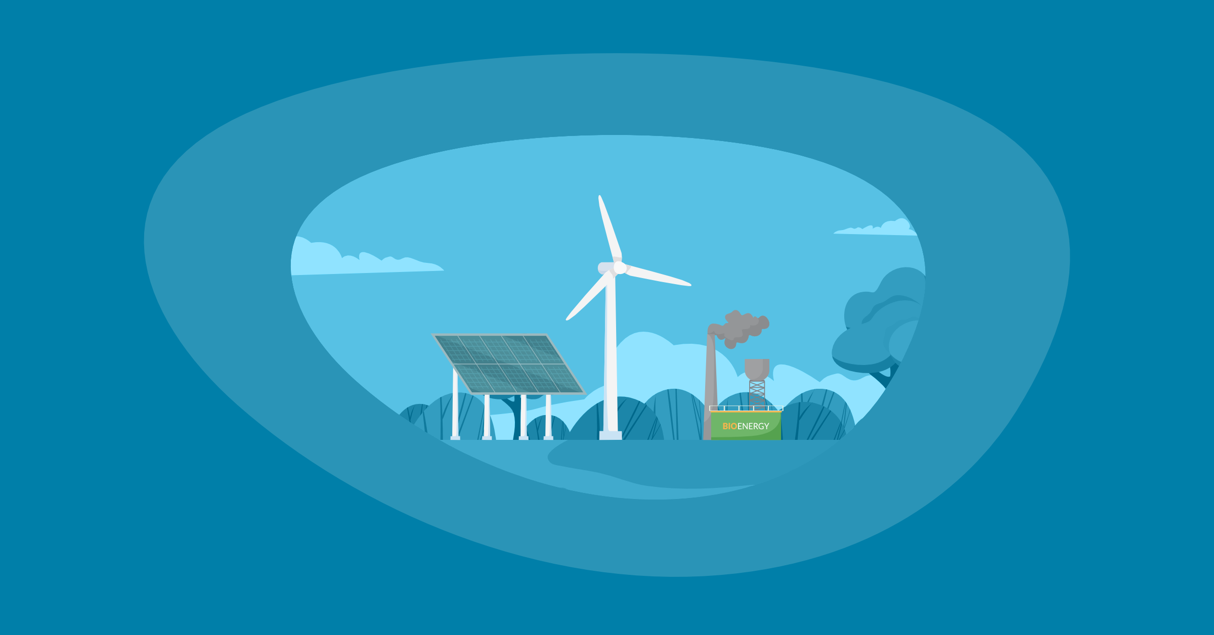Illustration of green and renewable energies
