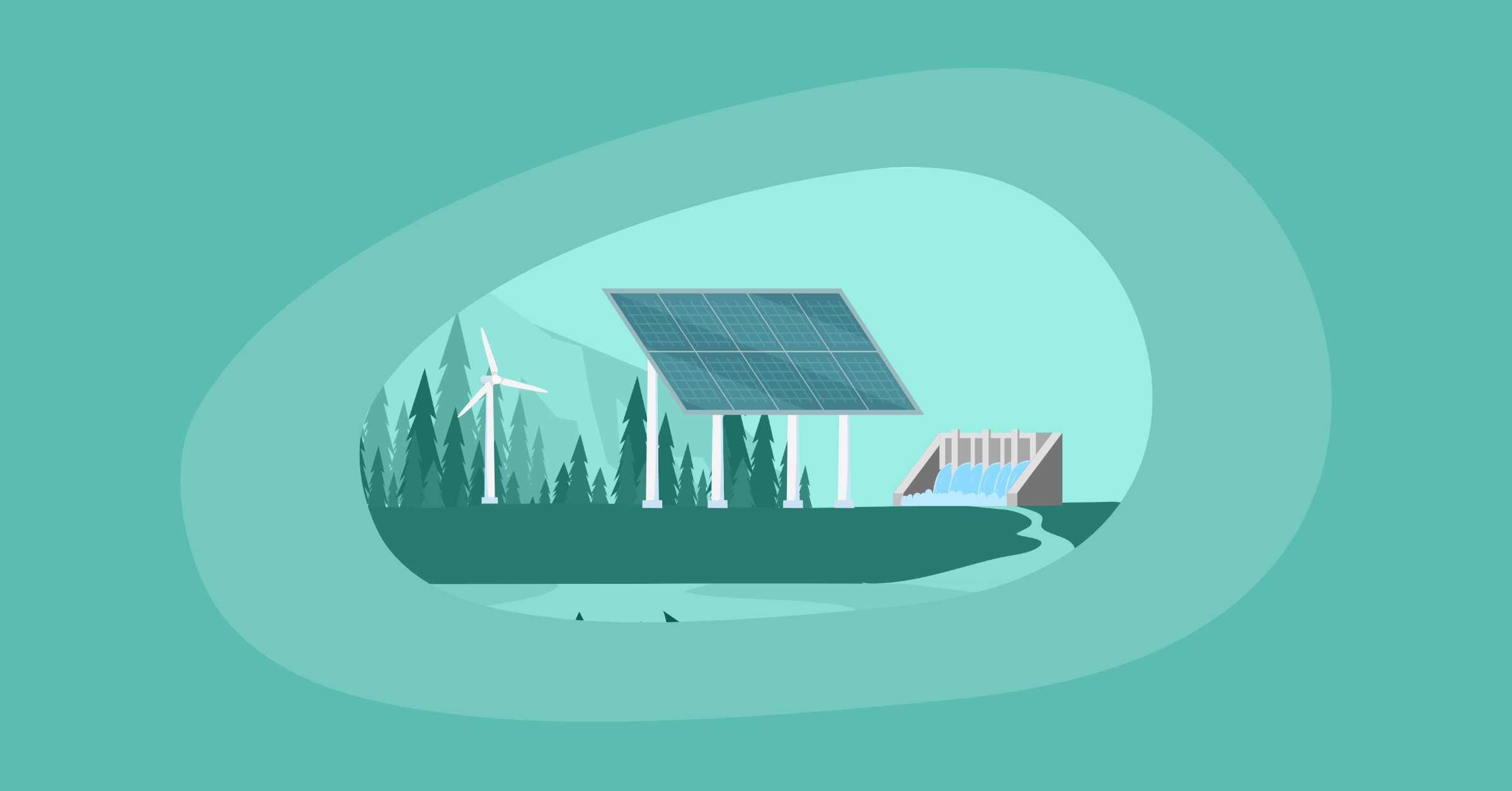 Illustration of green and sustainable energy