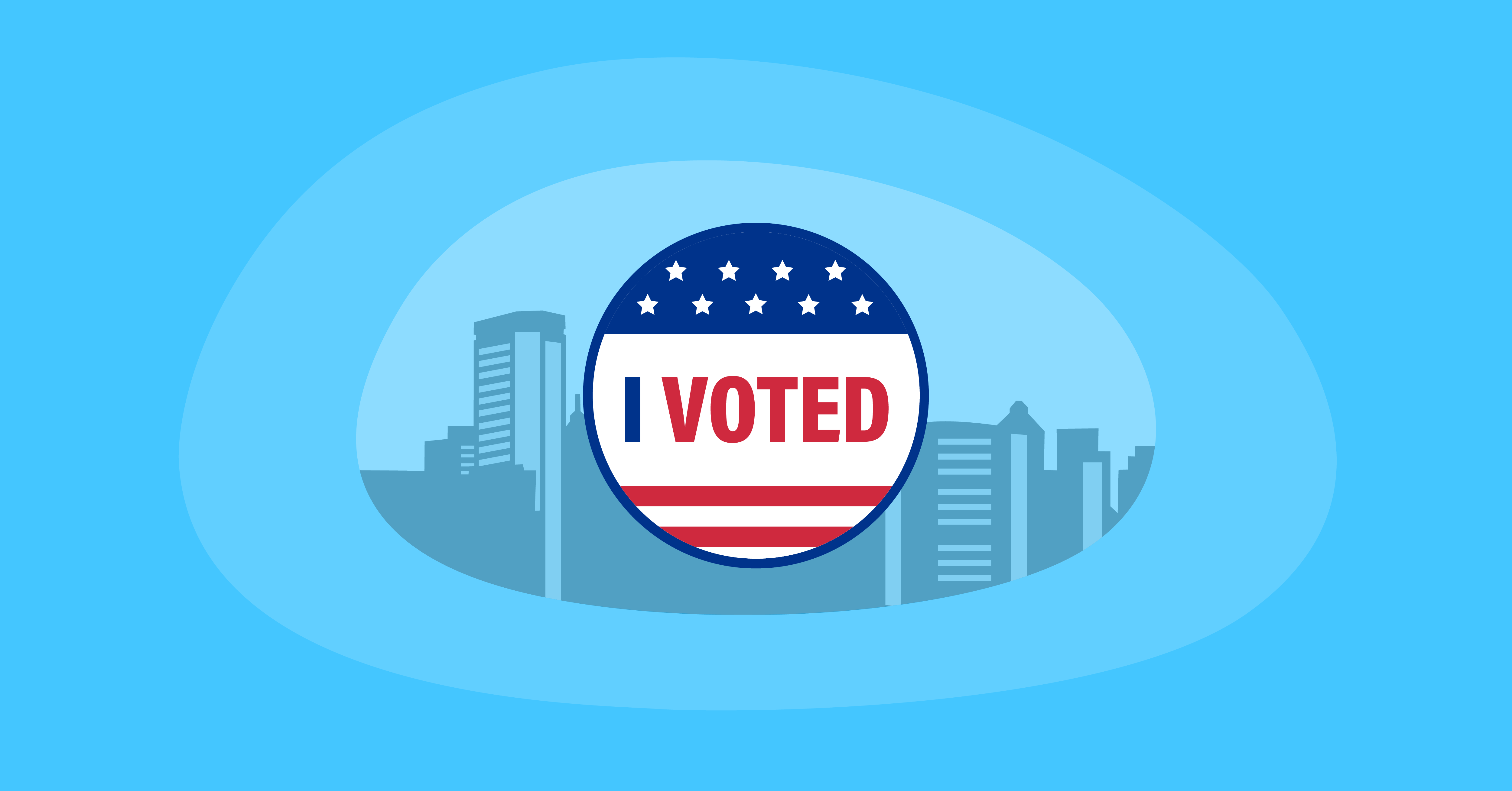 Illustration of an "I voted" badge