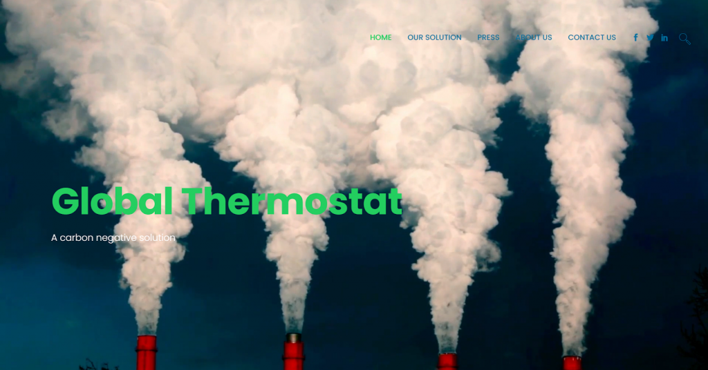 Screenshot of the Global Thermostat front page