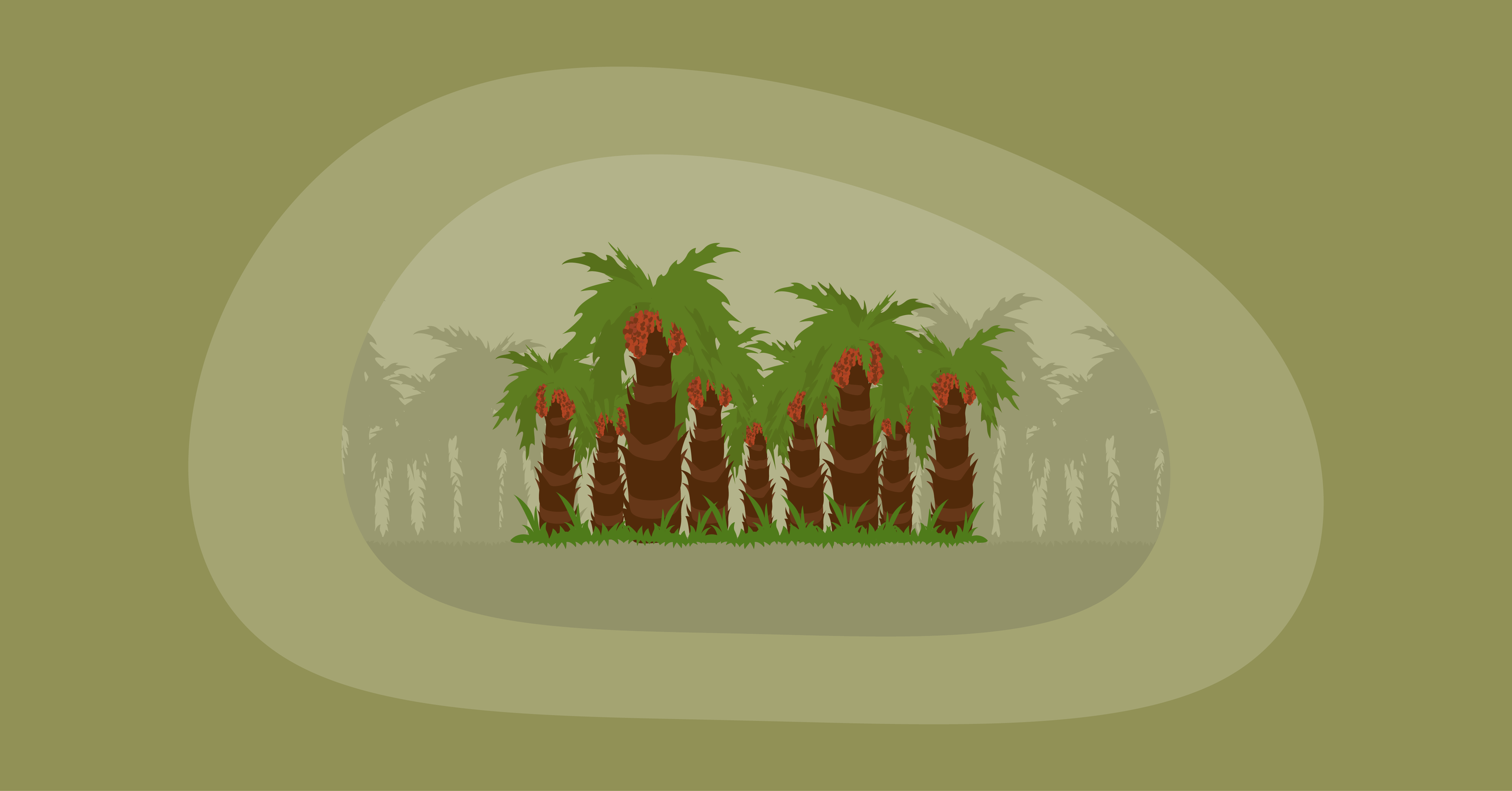 Illustration of a palm plantation