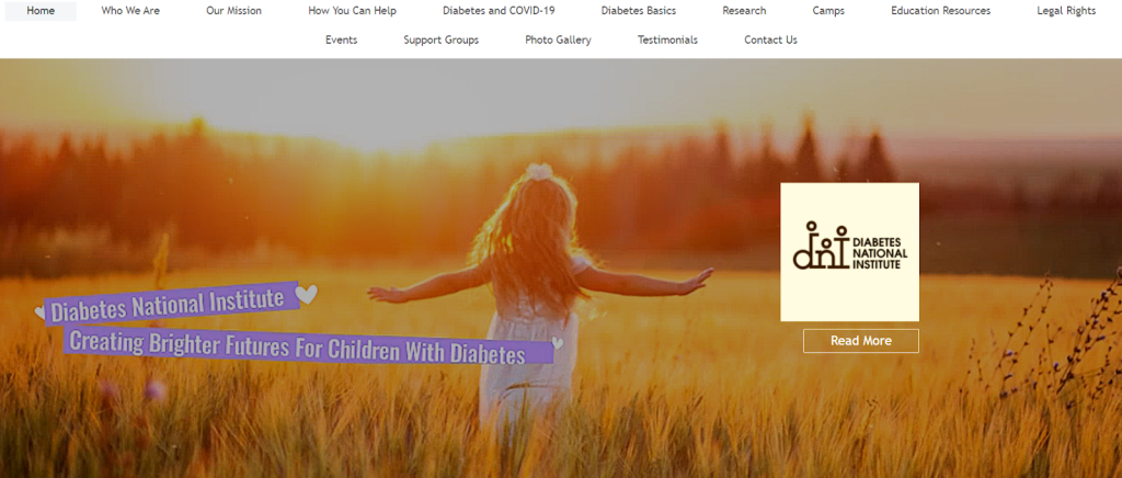 Screenshot of the Diabetes National Institute homepage