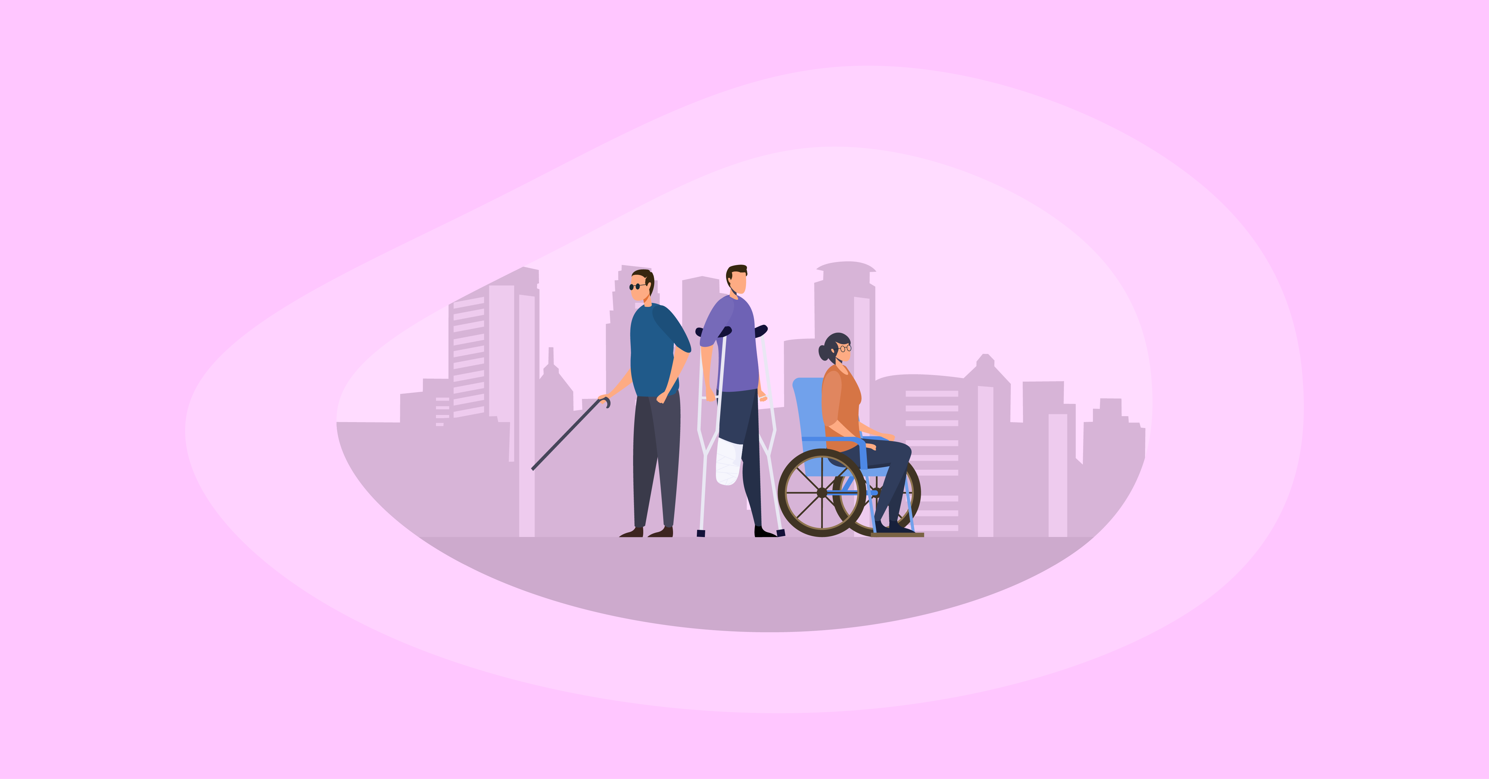 Attempted illustration of a group of people with disabilities
