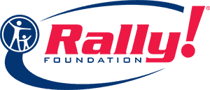 Logo for The Rally Foundation was founded in 2005 by Dean Crowe to fund cancer research after she was inspired by a boy on her husband’s baseball team who was battling a brain tumor. Today, they empower volunteers across the US to raise awareness and funds to cure pediatric cancer.