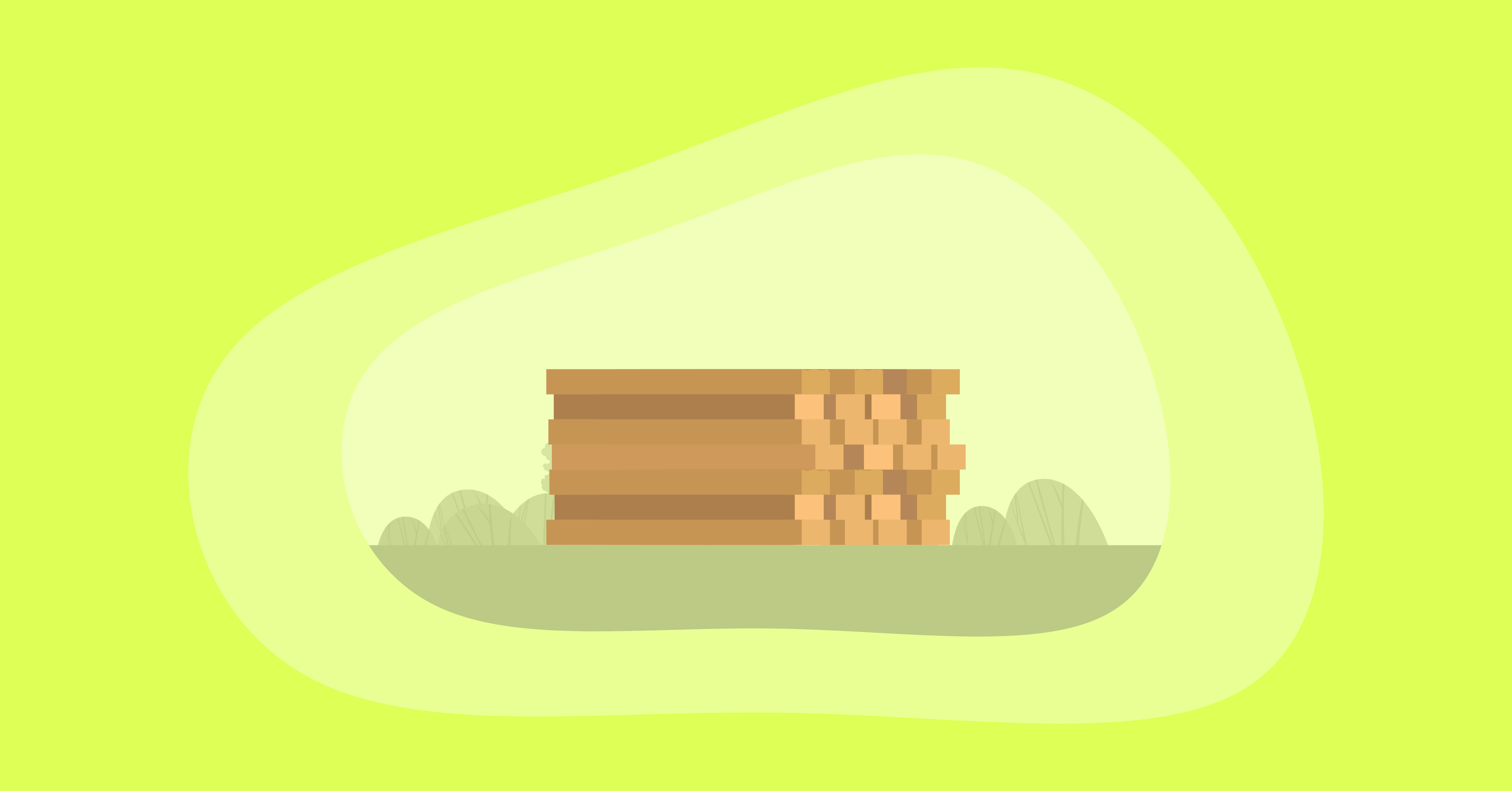Illustration of a pile of reclaimed wood