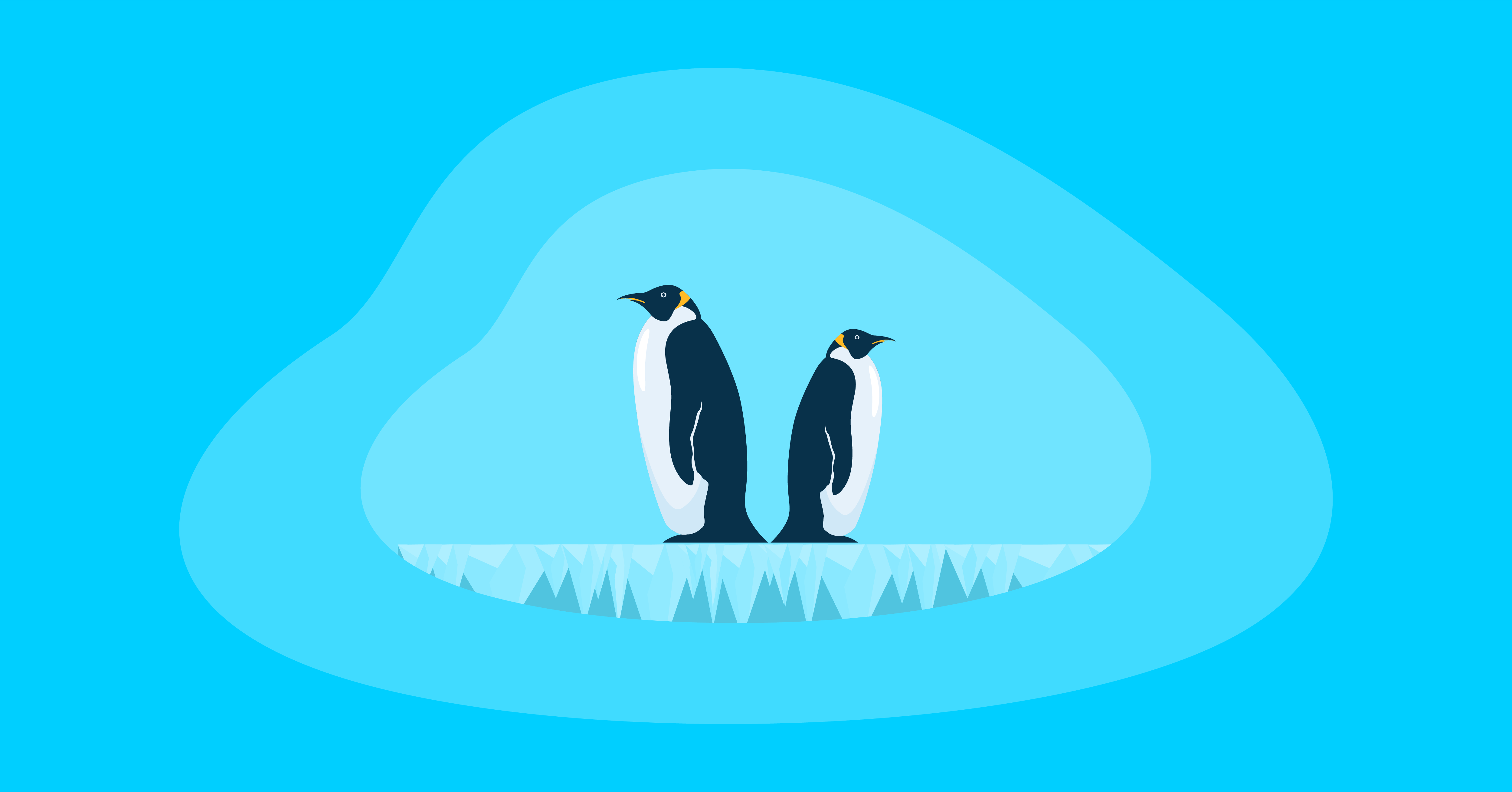 Illustration of two penguins