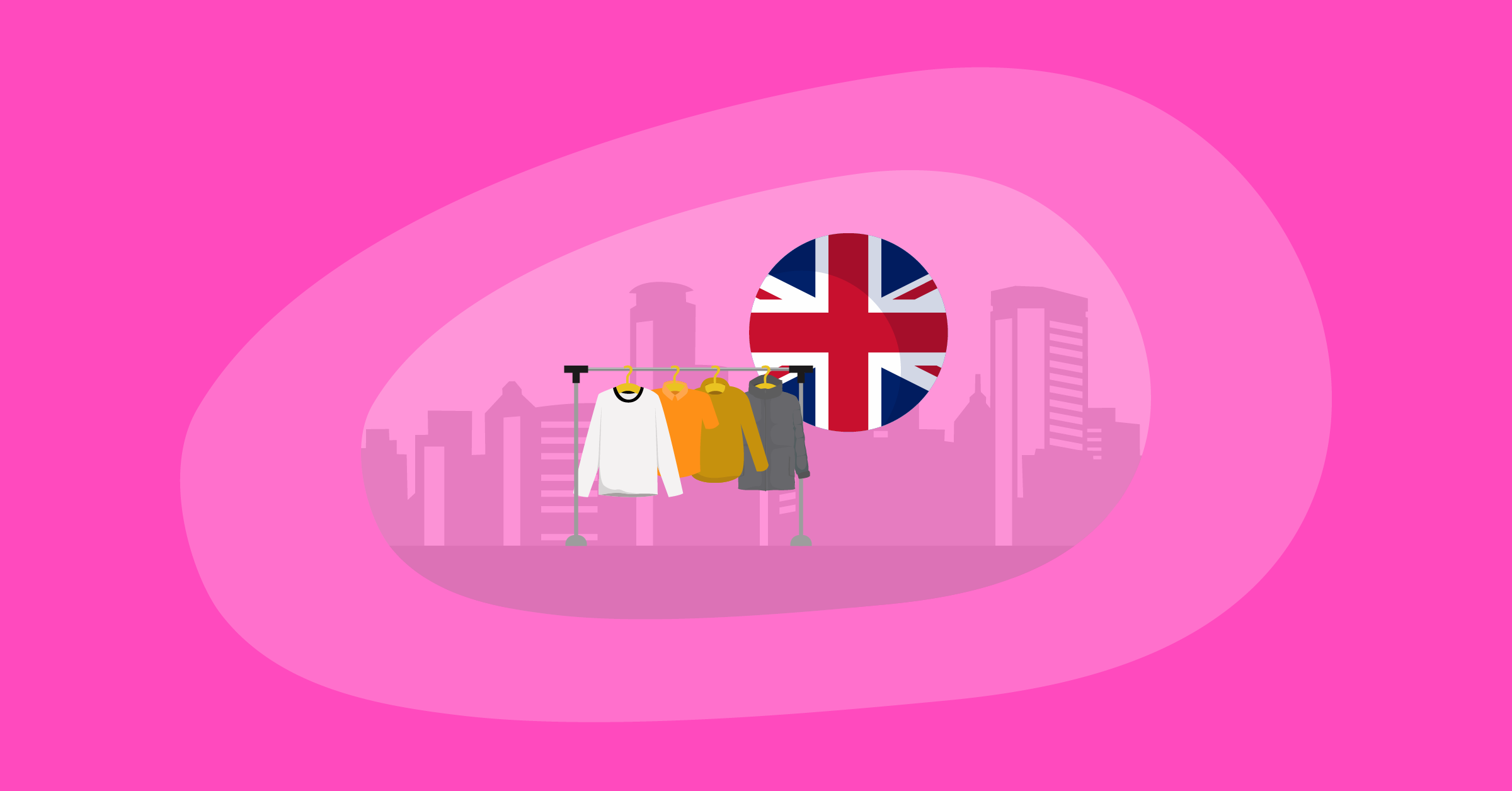 Illustration of UK clothing brands