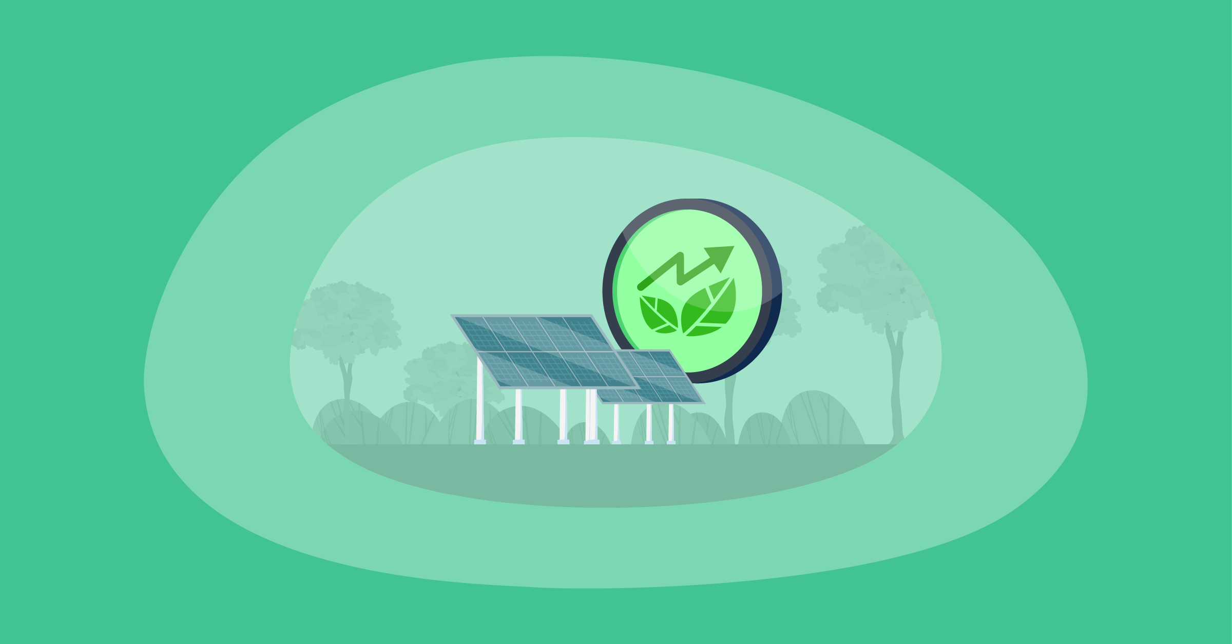 Illustration of the main environmental benefits of solar energy