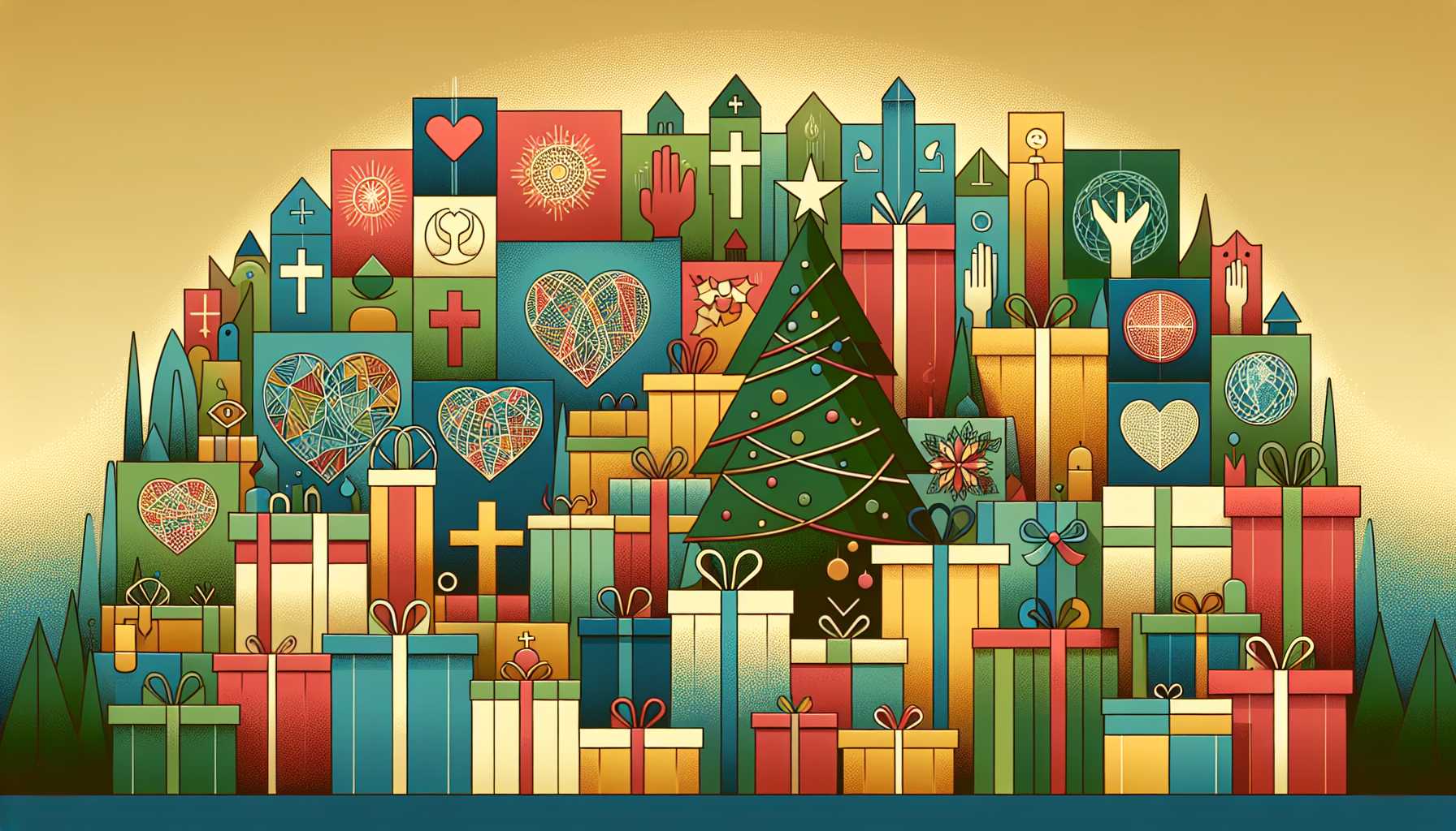 Illustration of cheerful gift boxes