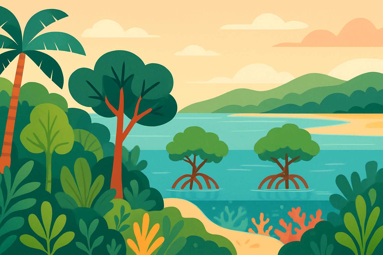 Illustration of vibrant ecosystem