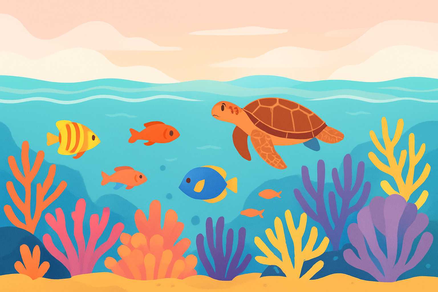 Illustration of vibrant coral reef